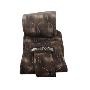 100% Silk, Dockers Khakis Brown Patterned Tie